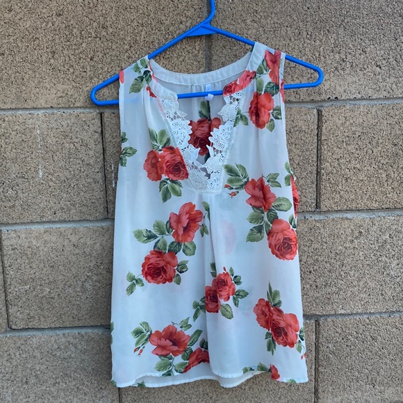 DNA couture women’s size small sheer floral blouse - Picture 1 of 8